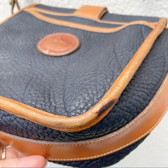 Vintage Dooney & Bourke Equestrian Crossbody Bag pebbled leather - Picture 6 of 12